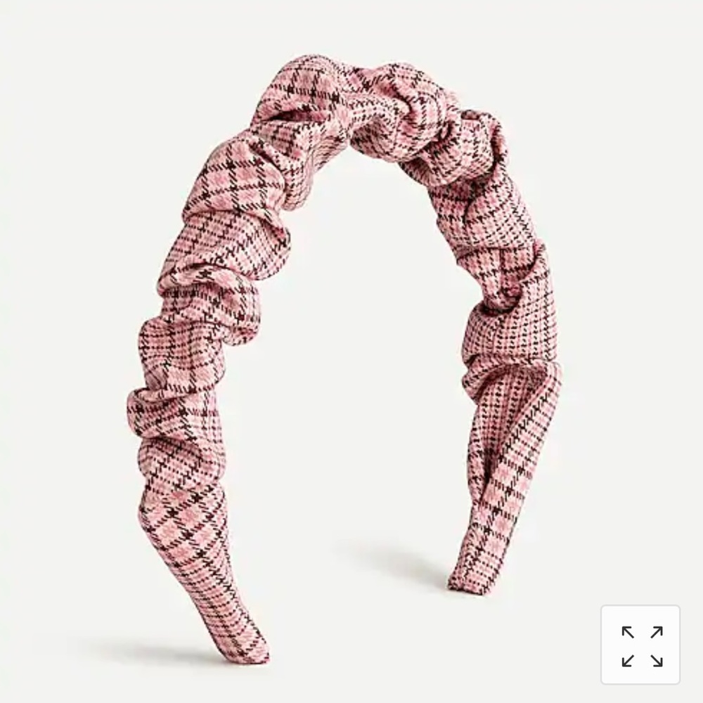 NWT J.Crew pink plaid headband